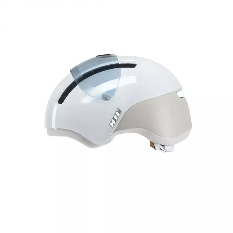 Jalgrattakiiver HJC CALIDO PLUS suurus L — valge/hall, In-mold, 58–63 cm, 350 g, magnetiline visiir