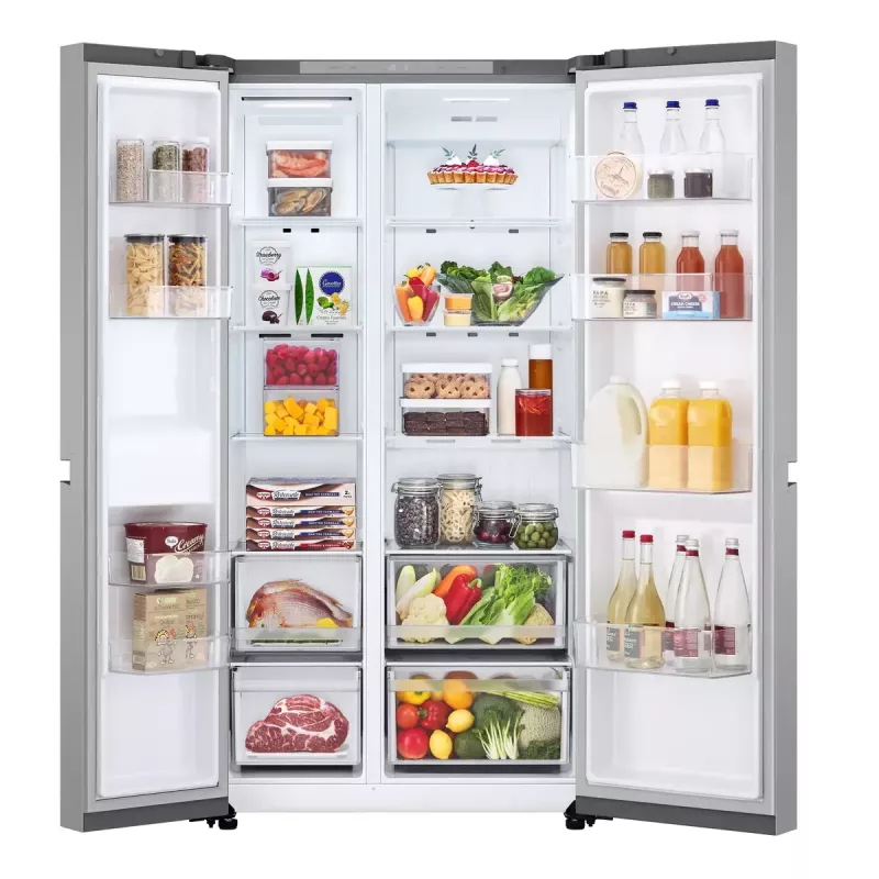LG NatureFRESH GSBC40PYPE Ameerika stiilis külmik-sügavkülmik - Prime Silver - E energiaklass