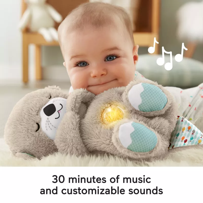 Fisher-Price Soothe 'n Snuggle Otter, pehme beebimänguasi, helimasin hingamisliigutusega