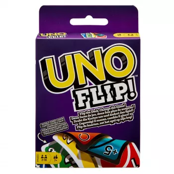 Games UNO FLIP kaardimäng värvipimedatele juurdepääsetava pakiga lastele, täiskasvanutele ja pereõhtuteks