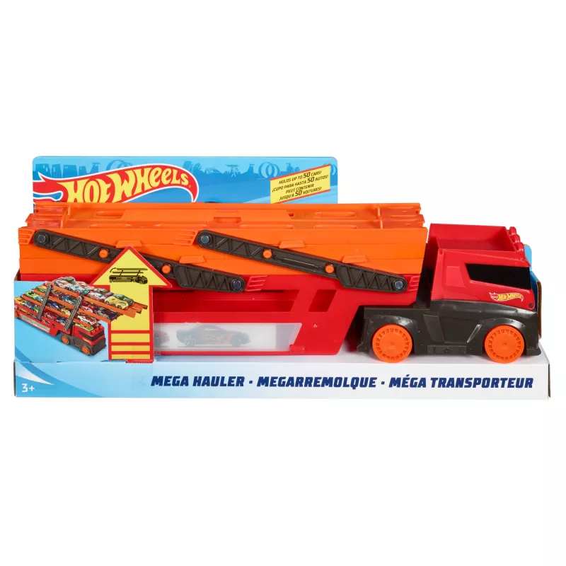 Hot Wheels City Mega Hauler hoiustamisega kuni 50le 1:64 mõõtkavas autole vanusele 3 ja vanemad