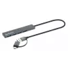 Manhattan USB-C & USB-A Combo Dock/Hub, pordid (4): USB-A (x4), 5 Gbps (USB 3.2 Gen1 ehk USB 3.0), USB-toide (välist toiteallikat pole vaja), kaabel 25 cm