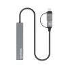 Manhattan USB-C & USB-A Combo Dock/Hub, pordid (4): USB-A (x4), 5 Gbps (USB 3.2 Gen1 ehk USB 3.0), USB-toide (välist toiteallikat pole vaja), kaabel 25 cm