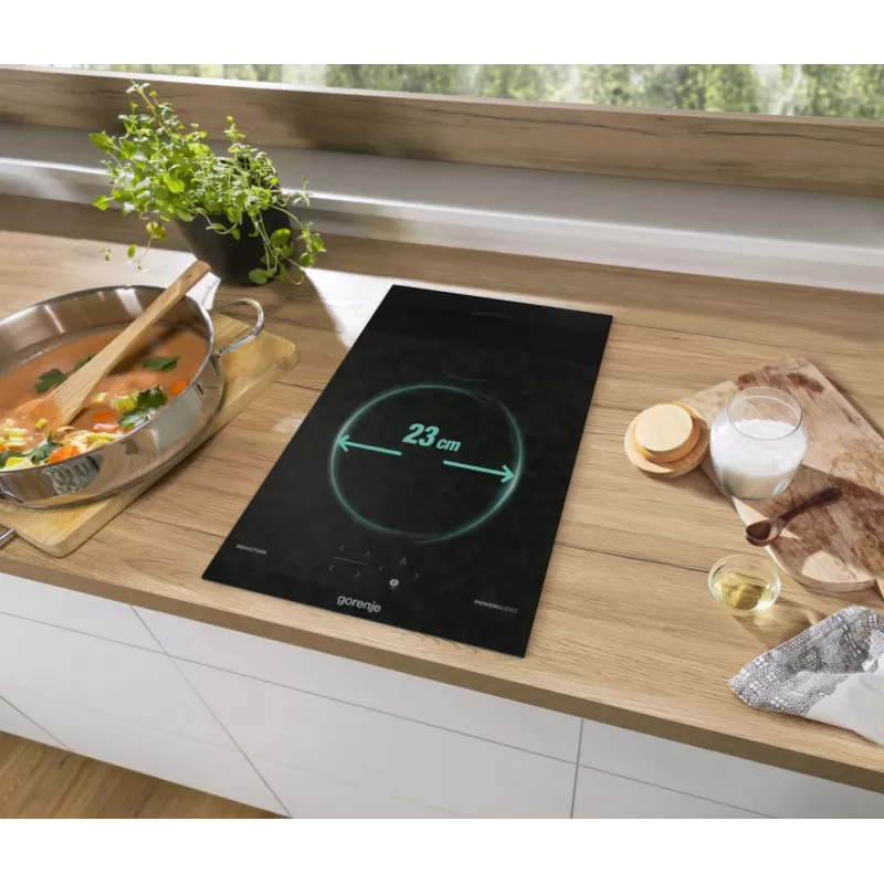 Gorenje Induktionshäll GI3201BC, must, sisseehitatav, 30 cm, tsooniga induktsioonpliit, klaaskeraamiline, 2 tsooni