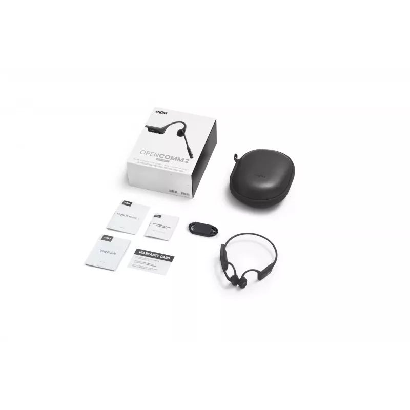 SHOKZ OpenComm2 2025 uuendatud juhtmevaba Bluetooth luuülekande videokonverentsi peakomplekt USB-C laadimispordiga | 16 t kõneaeg, 29 m juhtmevaba ulatus, 1 t laadimisaeg | Sisaldab mürasummutavat poomimikrofoni, must