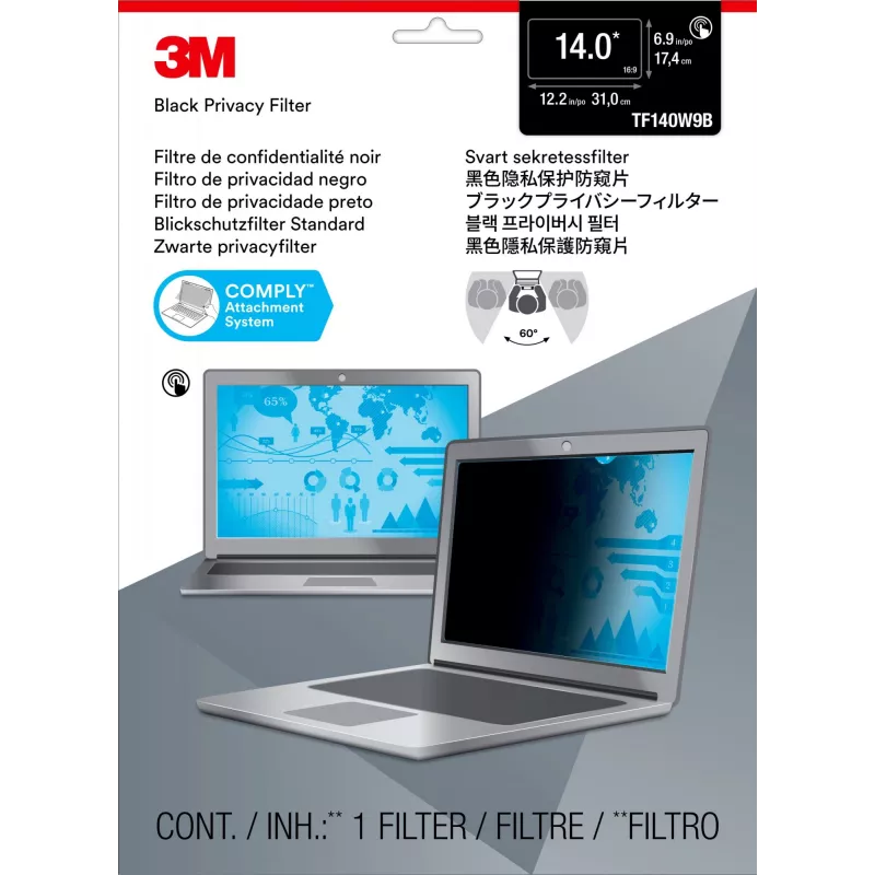 3M 7100194175 ekraani privaatsusfilter 39,6 cm (15,6 tolli) sülearvuti raamita ekraani privaatsusfilter