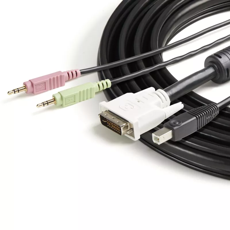 StarTech.com 6 ft 4-ühes USB DVI KVM-kaabel koos heli ja mikrofoniga