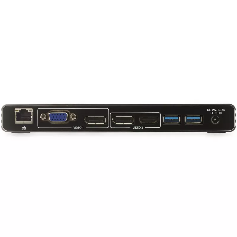 StarTech.com Thunderbolt 3 dokk – kahe 4K 60 Hz monitoriga TB3 sülearvuti dokkimisjaam DisplayPorti, HDMI ja 1080p VGA-ga – 85 W toiteedastus ja laadimine – 2x USB-A, Ethernet – Mac ja Windows