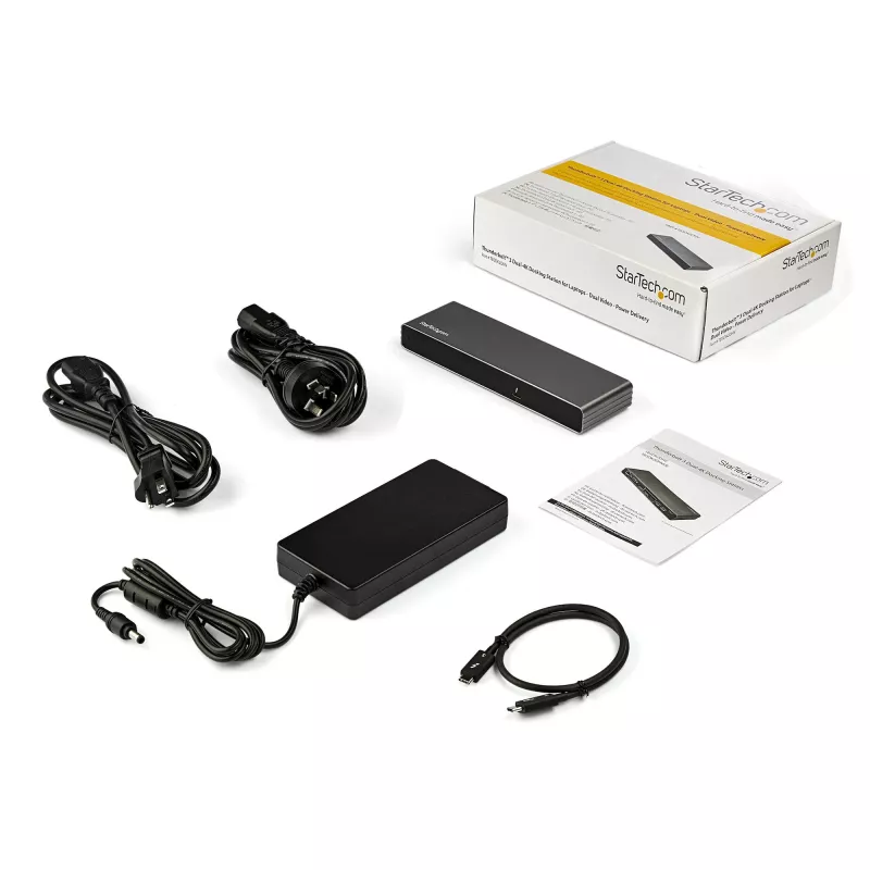 StarTech.com Thunderbolt 3 dokk – kahe 4K 60 Hz monitoriga TB3 sülearvuti dokkimisjaam DisplayPorti, HDMI ja 1080p VGA-ga – 85 W toiteedastus ja laadimine – 2x USB-A, Ethernet – Mac ja Windows