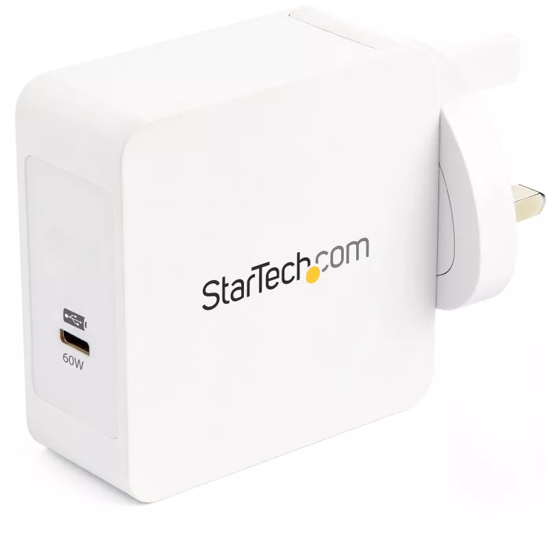 StarTech.com USB C seinakruvi - USB C sülearvuti laadija 60W PD - 6ft/2m kaabel - universaalne kompaktne C-tüüpi toiteadapter - Dell XPS/Lenovo X1 Carbon/HP EliteBook/MacBook - USB IF/CE sertifitseeritud