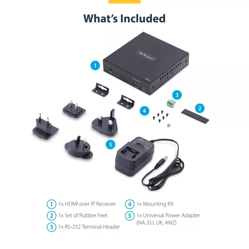 StarTech.com HDMI-vastuvõtja IP-võrgu kaudu IH2006 tooteperele, 4K 60Hz, draiverivaba, AVoIP, sisaldab kinnituskomplekti, ainult vastuvõtja