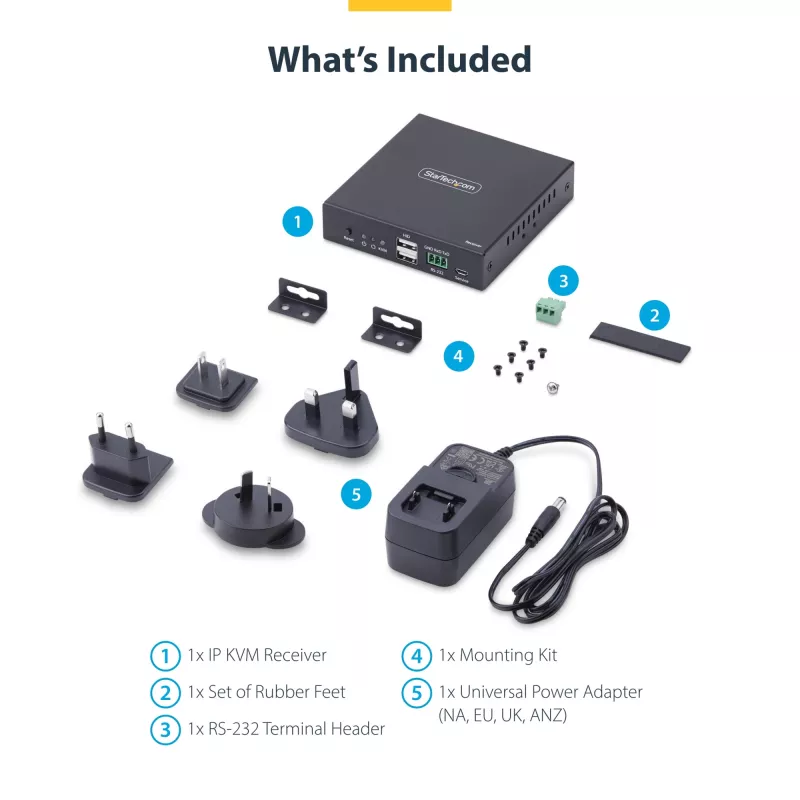 StarTech.com HDMI KVM-vastuvõtja üle IP-võrgu IH2006 tootesarjale, 4K 60Hz, draiverivaba, AVoIP, sisaldab kinnituskomplekti, ainult vastuvõtja