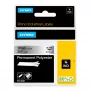 DYMO Rhino Industrial püsivad polüestersildid | 19 mm x 5,5 m | must trükk metallikul | isekleepuv | Rhino ja LabelManager sildivalmistajatele