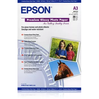 Epson Premium Glossy Photo Paper, DIN A3, 255g/m², 20 lehte