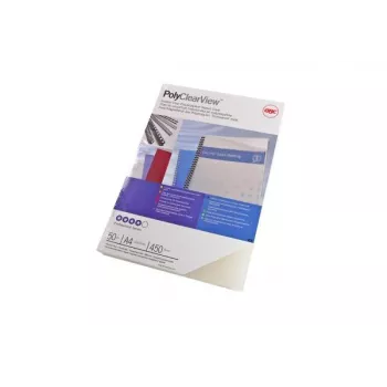 GBC Binding Cover Poly Clear View A4 450 Micron Frosted, A4, polüvinüülkloriid (PVC), läbipaistev, matt, 0,45 mm, 50 tk