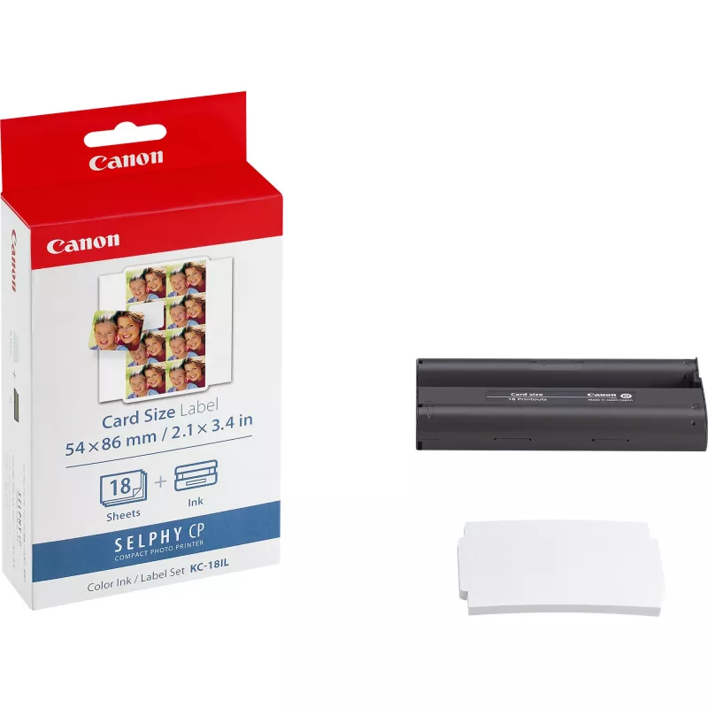 Canoni sildilehed Selphy CP seeriale, valge, 18 tk, KC18IL, sublimatsioonprinteritele, 22 x 17,3 mm