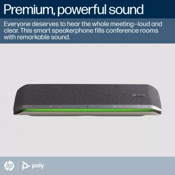 HP Poly Sync 60 Microsoft Teams Certified Speakerphone, Silver, RoHS, Federal Communications Commission (FCC), CE, 37 mm, 116 mm, 394 mm, 1 kg