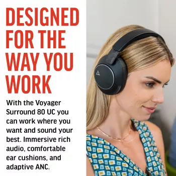 HP Poly Voyager Surround 80 UC USB-C peakomplekt +USB-C/A adapter