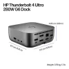 HP Thunderbolt 4 Ultra 280W G6 dokk, juhtmega, Thunderbolt 4, 280 W, 10,100,1000,2500 Mbit/s, hall, 8K Ultra HD