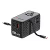 Verbatim Charge 'n' Travel 70W 2C sissetõmmatav universaalne reisiadapter Must