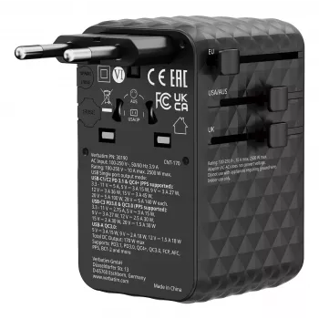 Verbatim Charge 'n' Travel 170W universaalne reisiadapter must