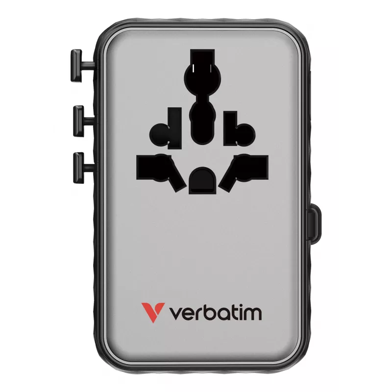 Verbatim Charge 'n' Travel 100W universaalne reisiadapter sissetõmmatava kaabliga, must
