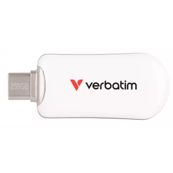 Verbatim Plectra USB-C mälupulk valge 256 GB, 256 GB, USB USB-C, 3.2 Gen 1 (3.1 Gen 1), 100 MB/s, korgita, valge