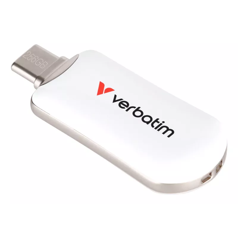 Verbatim Plectra USB-C mälupulk valge 256 GB, 256 GB, USB USB-C, 3.2 Gen 1 (3.1 Gen 1), 100 MB/s, korgita, valge