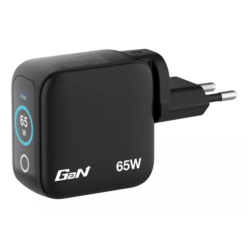 Verbatim Mini GaN laadija 65W ekraaniga, sisetingimustesse, AC, 20 V, must