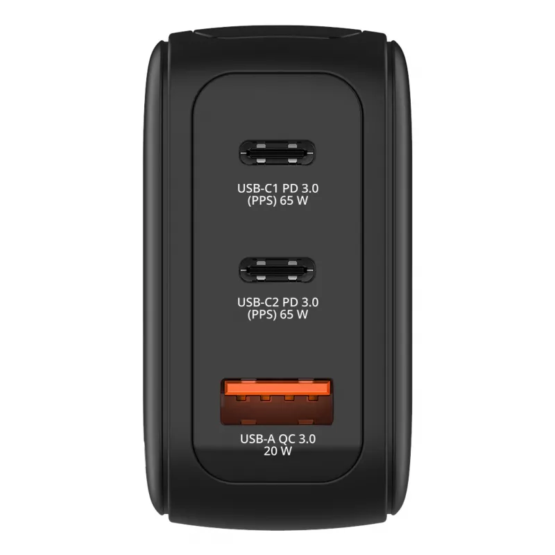 Verbatim Mini GaN laadija 65W ekraaniga, sisetingimustesse, AC, 20 V, must
