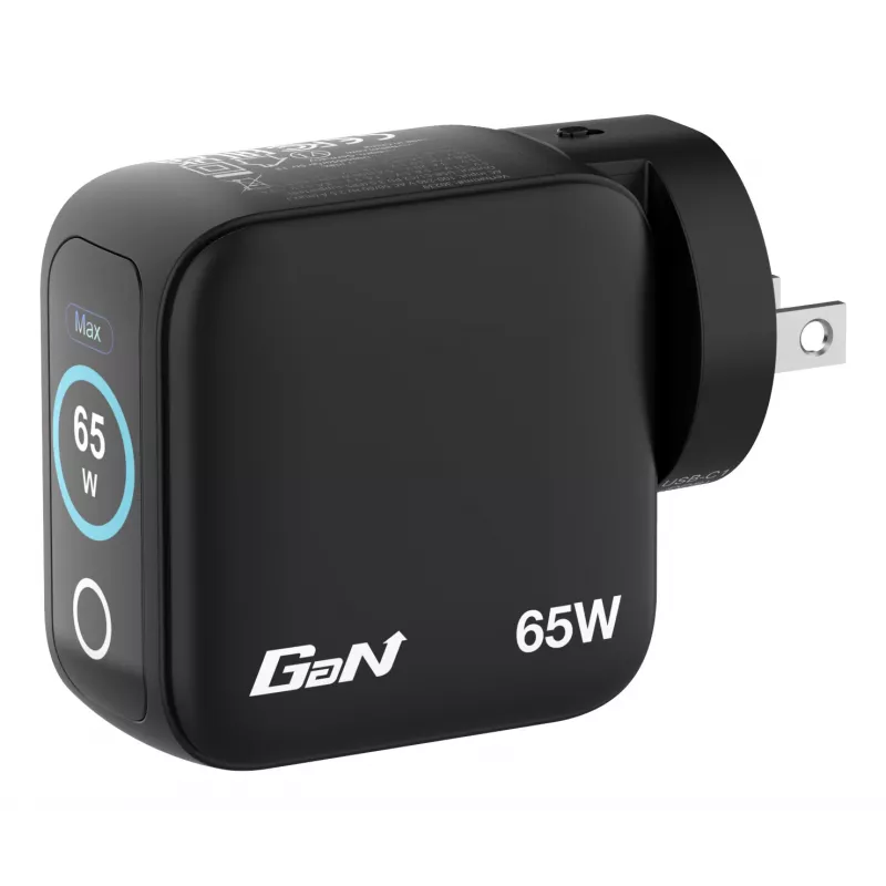 Verbatim Mini GaN laadija 65W ekraaniga, sisetingimustesse, AC, 20 V, must