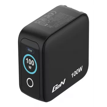 Verbatim Mini GaN laadija 100 W ekraaniga, siseruumidesse, vahelduvvool, 20 V, must
