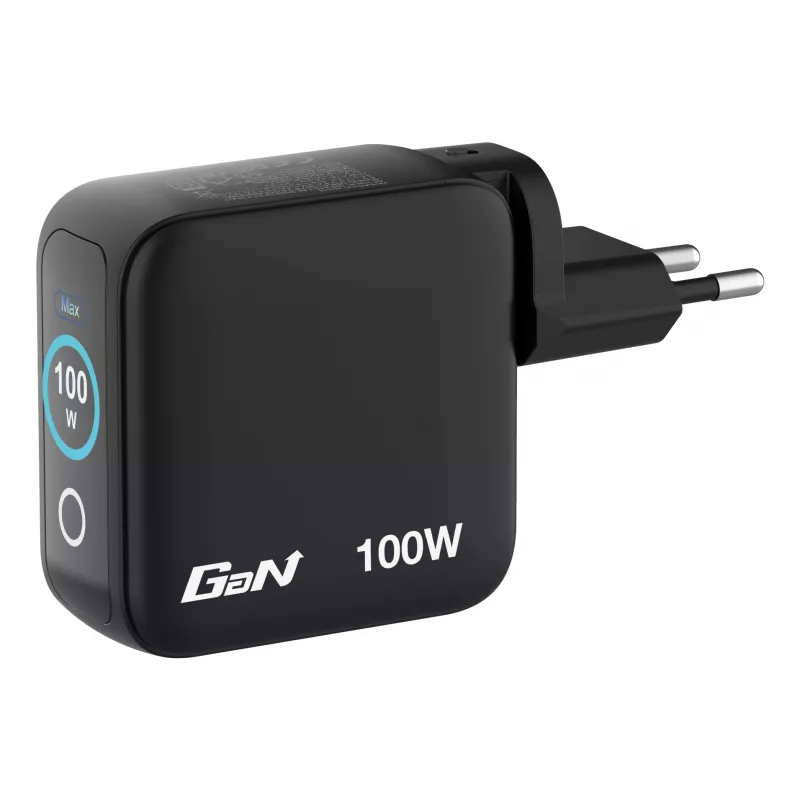 Verbatim Mini GaN laadija 100 W ekraaniga, siseruumidesse, vahelduvvool, 20 V, must