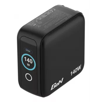 Verbatim Mini GaN Charger 140W koos Display, Indoor, AC, 28 V, Must