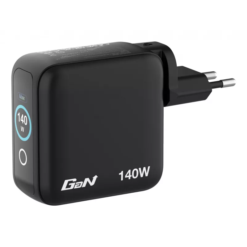 Verbatim Mini GaN Charger 140W koos Display, Indoor, AC, 28 V, Must