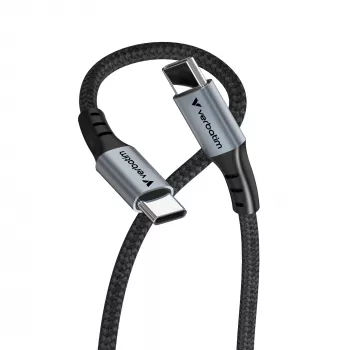Verbatim Sync & Charge kaabel - 60 W USB-C to USB-C 120 cm, 1,2 m, USB C, USB C, USB 2.0, 0,48 Gbit/s, must