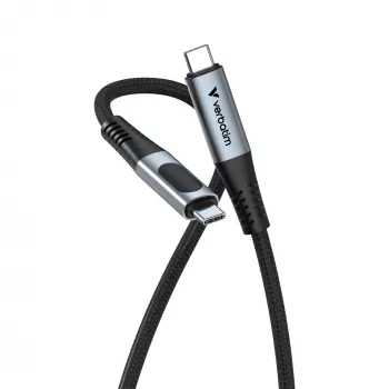 Verbatim Sync & Charge USB C to USB C 100W Display 120 cm, 1.2 m, USB C, USB C, USB 2.0, 0.48 Gbit/s, Must