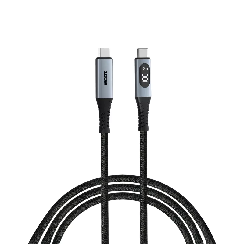 Verbatim Sync & Charge USB C to USB C 100W Display 120 cm, 1.2 m, USB C, USB C, USB 2.0, 0.48 Gbit/s, Must
