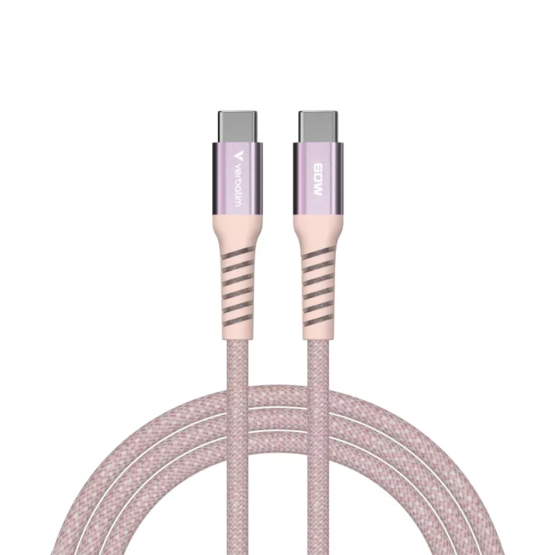 Verbatim Sync & Charge Magnetic kaabel - 60W USB-C to USB-C 120 cm roosa