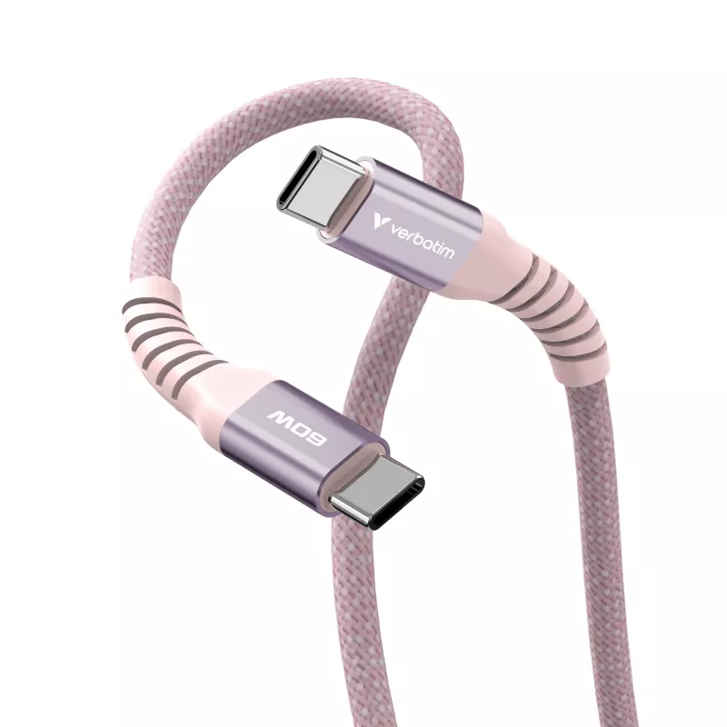 Verbatim Sync & Charge Magnetic kaabel - 60W USB-C to USB-C 120 cm roosa