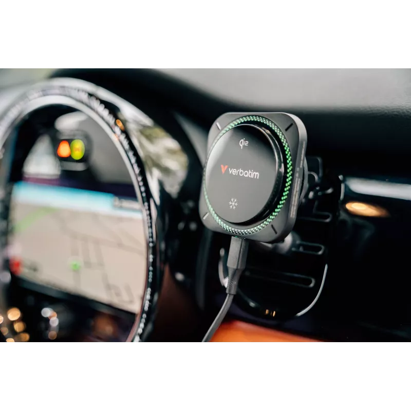 Verbatim Charge 'n' Drive Qi2 Magnetiline Juhtmevaba Autolaadija RGB