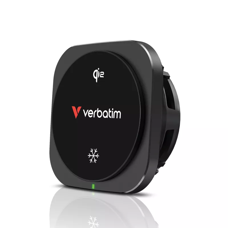 Verbatim Charge 'n' Drive Qi2 magnetiline juhtmeta autolaadija, Auto, USB, juhtmeta laadimine, 1 m, must