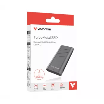Verbatim TurboMetal SSD USB4 1TB USB USB-C USB4 Gen 2x2 Hõbedane