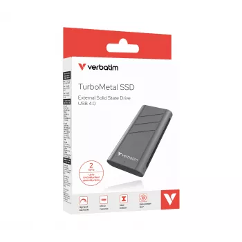 Verbatim TurboMetal SSD USB4 2 TB USB USB-C USB4 Gen 2x2 Silver