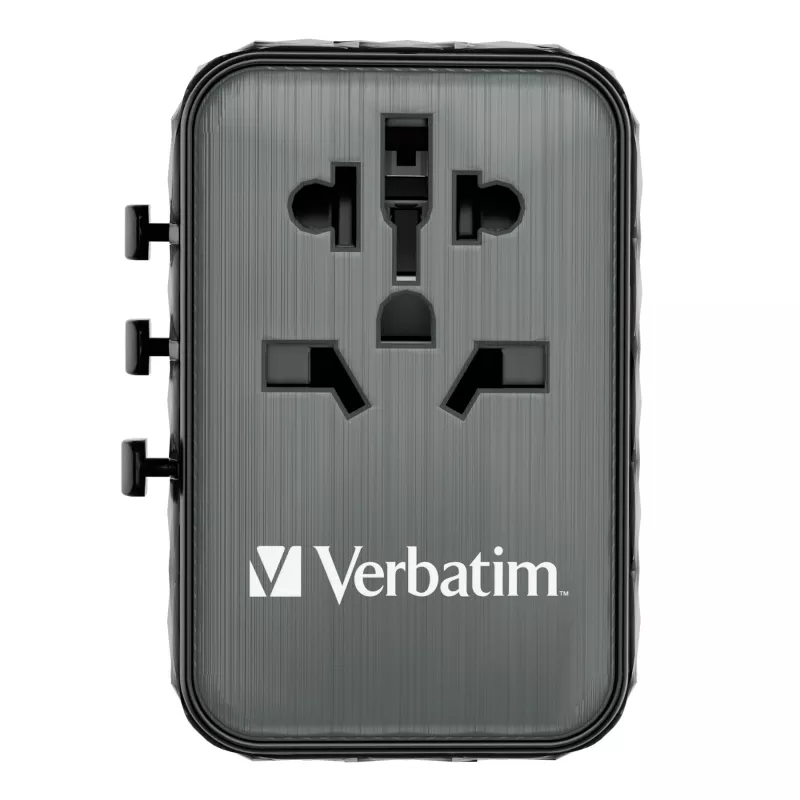 Verbatim UTA-05 65W GaN III universaalne reisiadapter 2 x USB-C PD & QC 4+ ja 2 x USB-A pordiga