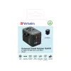 Verbatim UTA-05 65W GaN III universaalne reisiadapter 2 x USB-C PD & QC 4+ ja 2 x USB-A pordiga