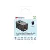 Verbatim UTA-06 100W GaN III universaalne reisiadapter 2 x USB-C PD & QC 4+ ja 2 x USB-A QC 3.0 pordiga