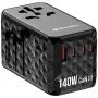 Verbatim UTA-10 140W GaN III universaalne reisiadapter kahe USB-C PD 3.1 ja QC 4+, ühe USB-C PD 3.0 ja ühe USB-A QC 3.0 pordiga
