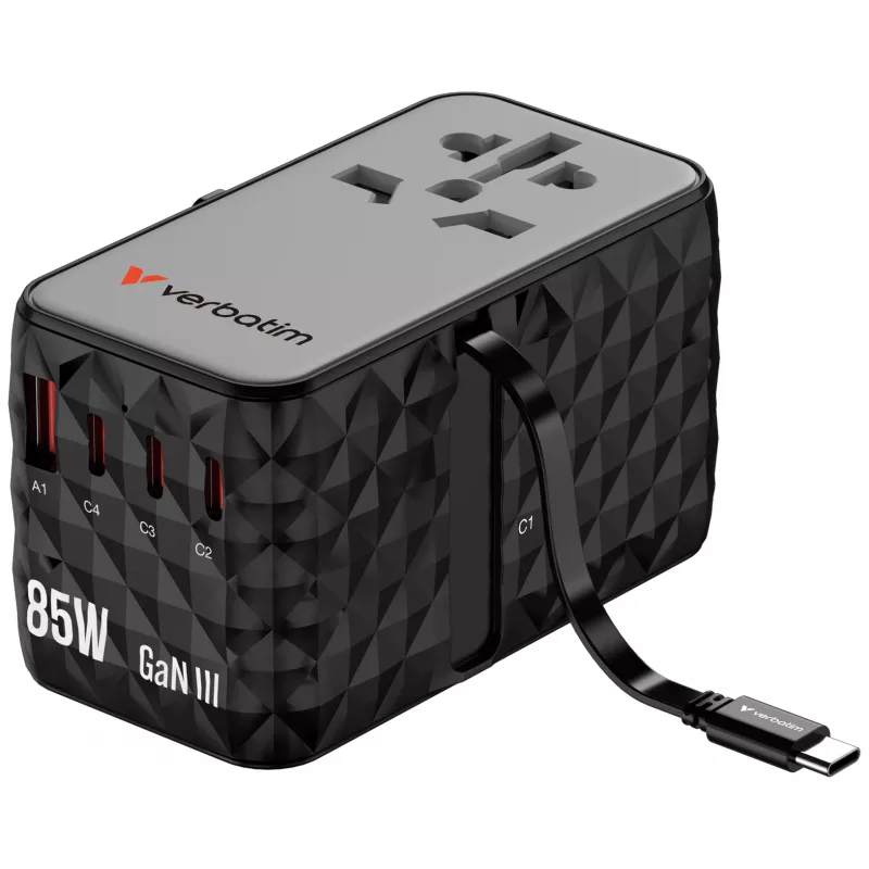 Verbatim Charge 'n' Travel Diamond 85W sissetõmmatava kaabliga CNT-02