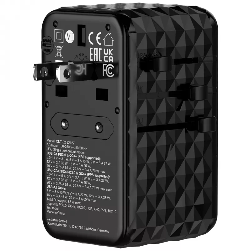 Verbatim Charge 'n' Travel Diamond 85W sissetõmmatava kaabliga CNT-02